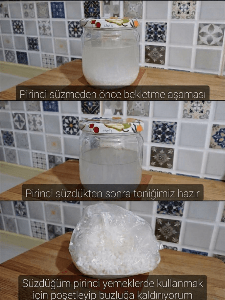 Evde yaptığım pirinç suyu toniğinin yapım aşamaları